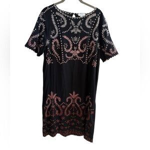 Sundance Vivienne Life dress in jet black with ombré eyelet embroidery Size 8